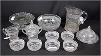 12 Pcs Early American Pressed Glass