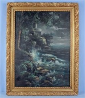 K. McKinnie 1895 Oil On Canvas Castle Scene