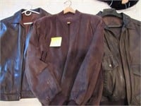 Three Men's Leather Jackets - Brown Leather & Sued
