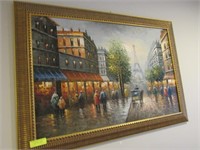 Oil on Canvas - Impressionist Street Scene, Artist