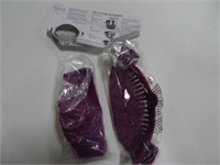 Set of clip on pasta strainers - purple