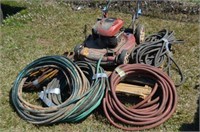 PALLET WITH TORO MOWER AND VARIOUS HOSES