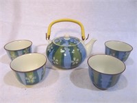 Small tea set, blue/green