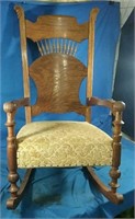 Unique antique oak rocking chair