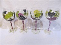 4 grape painted stems