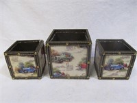 3 piece antique car box set