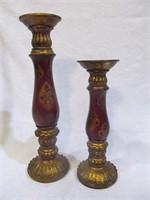 Red & gold candle holders