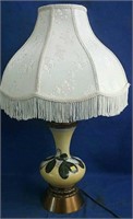 Table lamp, hand painted with shade   29" h