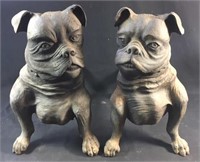 Antique Cast Iron bulldog andirons