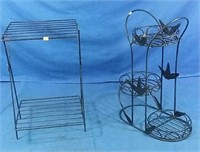 2 wrought Iron plant stands