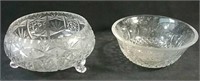 2 lead crystal dishes
