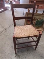 Ladderback Chair w/ Criss Cross Leather Seat