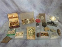 Vintage Trading Beads, Flint Pieces, Bones, Etc