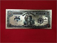 Gold Foil $5 Indian Chief Replica Note