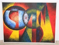 Signed Oil on Canvas of Abstract