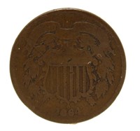 1864 Copper 2 Cent Piece