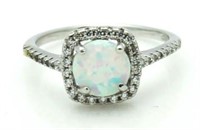 Round 1.50 ct Fire Opal Solitaire Ring