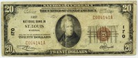 1929 St Louis $20 National Currency Bank Note