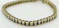 14kt Gold Princess Cut 10.09 ct Diamond Bracelet