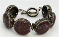 Vintage Genuine 72.00 ct Red Jasper Bracelet