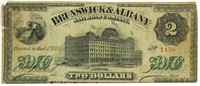 1871 Brunswick Albany Railroad $2 Broken Currency