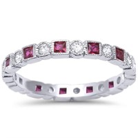 Antique Style Ruby Eternity Band