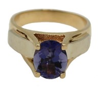 14kt Gold Oval Genuine 3.50 ct Tanzanite Solitaire