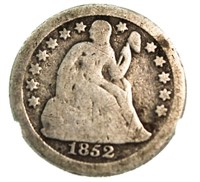 1852 Seated Liberty Silver Dime