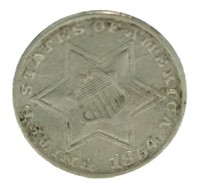 1854 Silver 3 Cent Piece