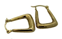 10kt Gold Squared Hoop Earrings