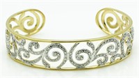 Elegant Diamond Accent Cuff Bracelet