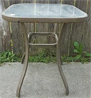 Great Glass and Metal Side Table