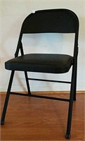 Black Metal and Fabric Folding Chair