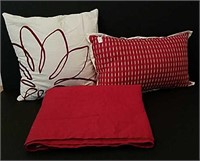 Red and White Decorative Pillows and More