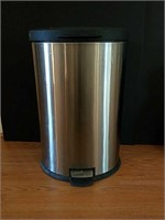 Stainless Steel and Black Trash Can
