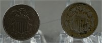 1868 and 1883 Shield Nickel Coins