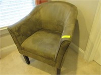 Club Chair, Brushed Olive Green Fabric