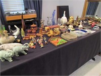 Table Lot of Assorted Decorative Items: Ceramics,