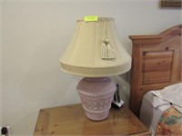 Pair of Pottery Lamps, Terra Cotta Style Pink