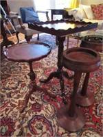 Four Pieces: Mahogany Pie Crust Top Stand...