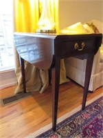 Pair Stickley One Drawer End Table, Tapered Legs,