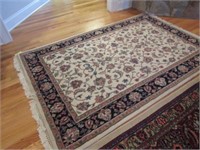 Kashan Carpet - 3.11 x 6', Cream Central Design wi