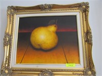 Oil on Canvas - Pear, Signed Sebastian Diwz