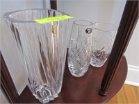 Three Crystal Vases, Two Marked Bohemian