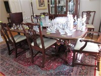 Mahogany Dining Table with Set of Eight Chairs - P