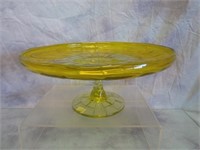 Yellow Pedestal Cake Plate