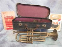 Vintage "Soloiste" Cornet w/ Case & Books