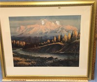 Matted and antique framed signed and numbered prin
