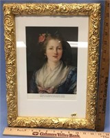 matted and Antique framed poster of a portrait  of