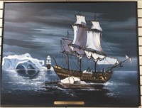 Original oil on canvas titled: The Second Voyage "